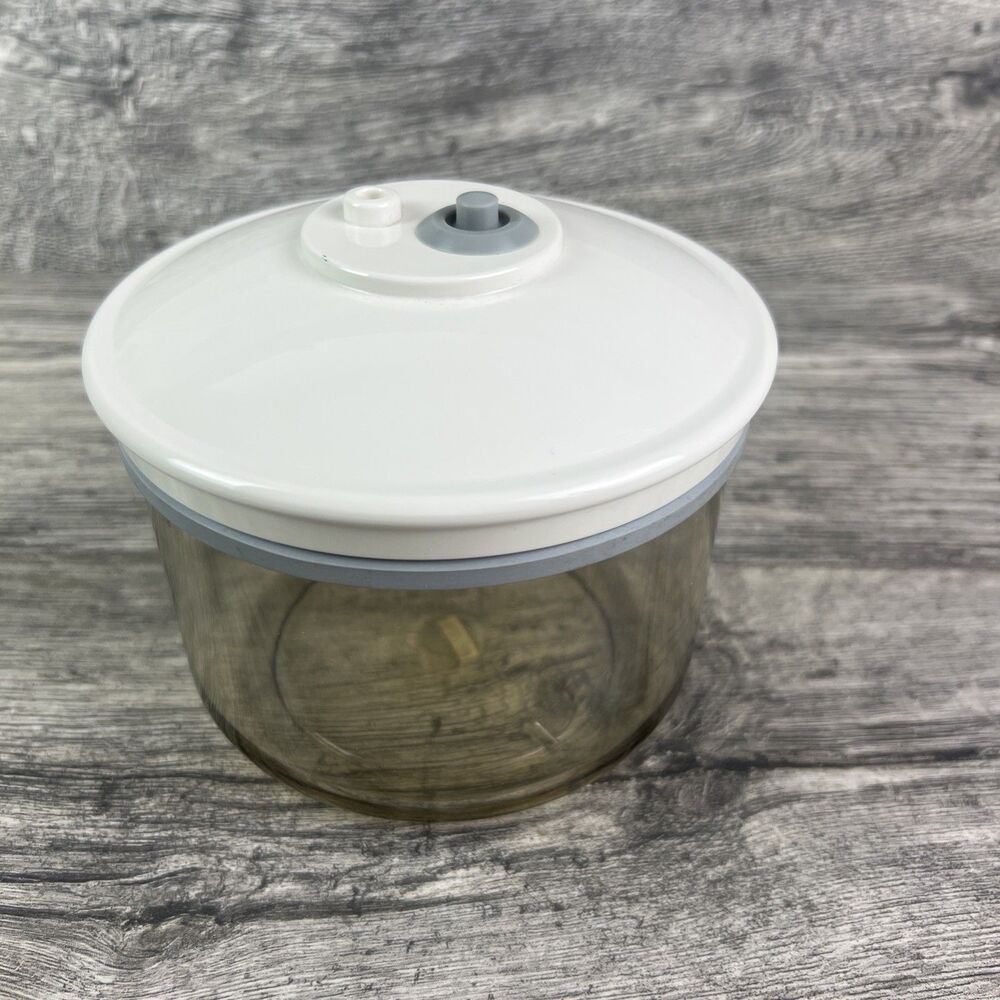 Foodsaver Vacuum Sealer Canister Snail 25 oz KY-123 Smoke White Press Button Lid